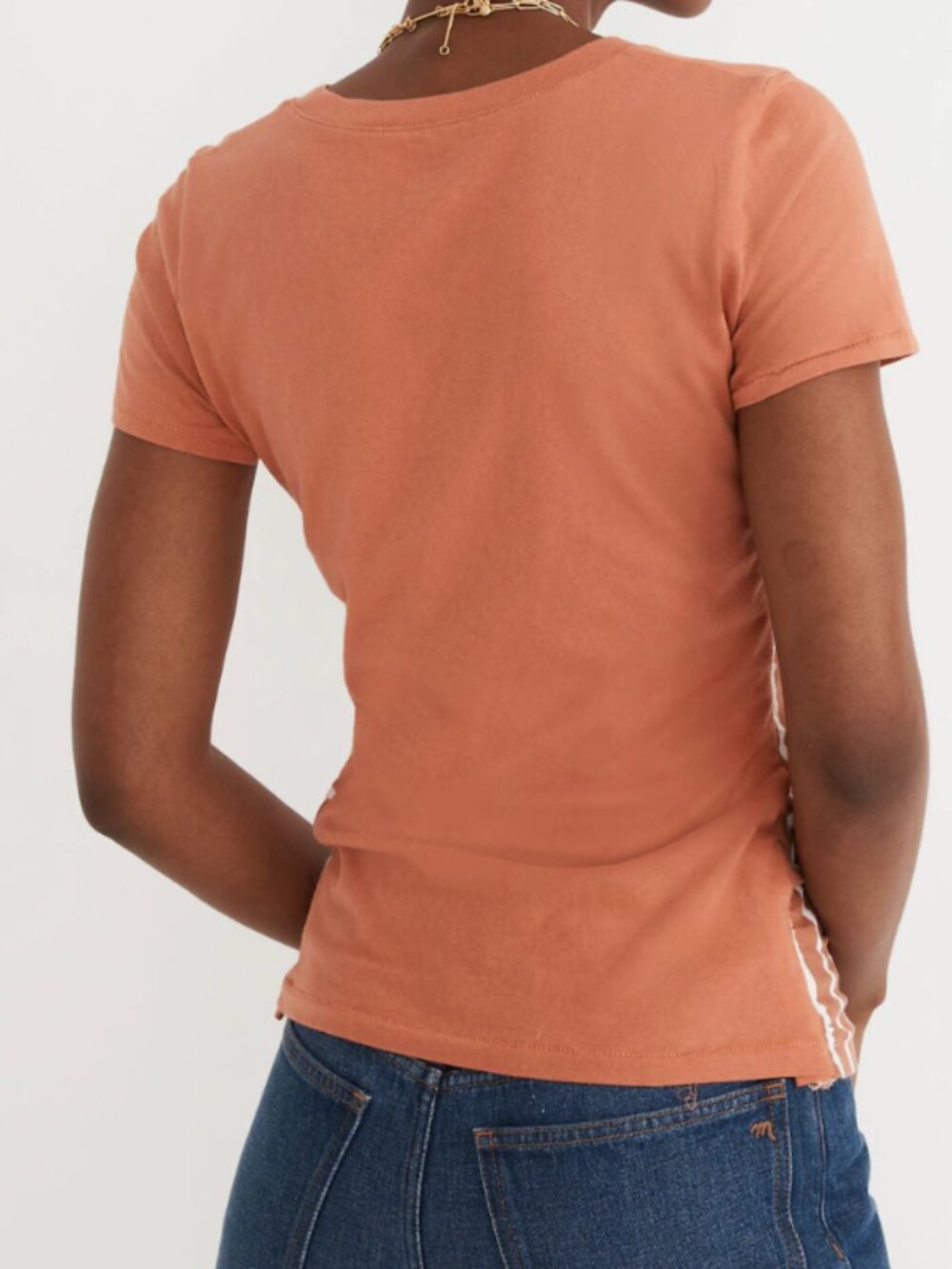 NWT! MADEWELL Rentrayage Upcycled Ruched Tee Size Medium - Picture 2 of 8